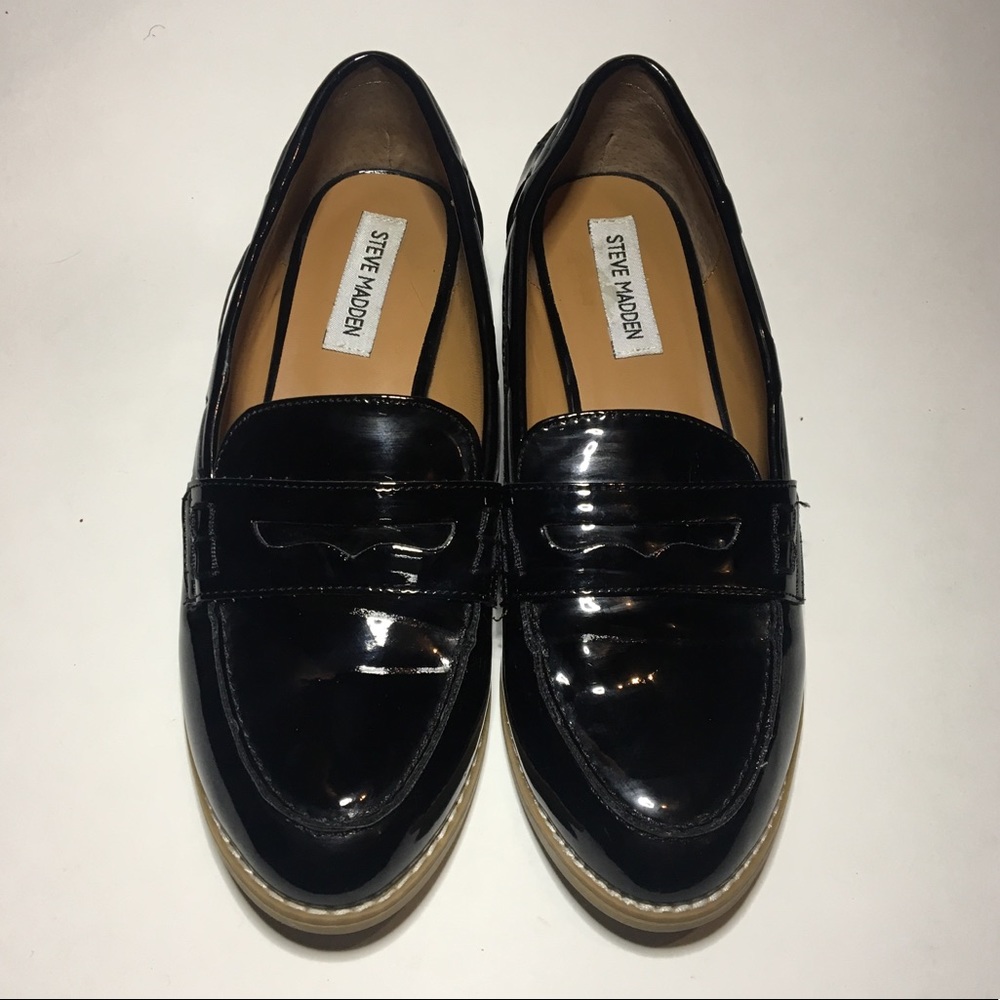 Steve Madden Patent Leather Mellany Loafers Sz 8.5